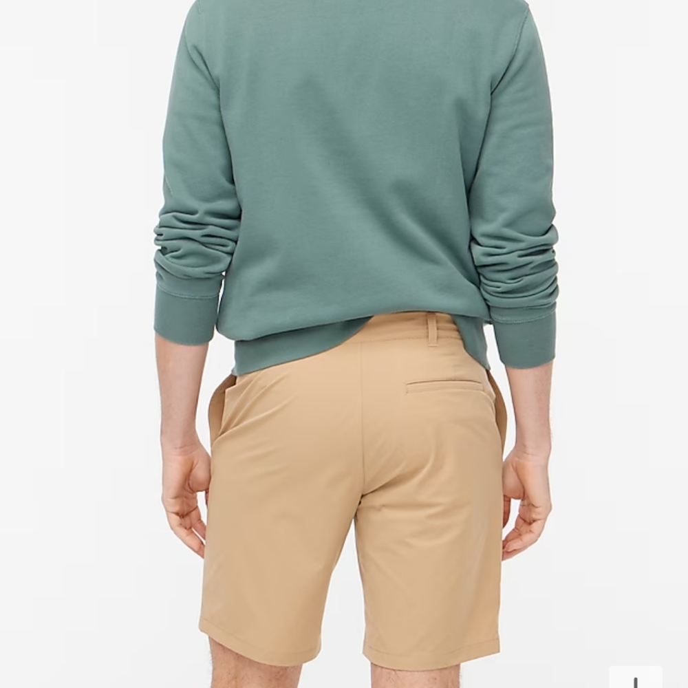 New! 2 pairs! J.Crew Factory Dark Khaki 9" Tech short 38 waist - Picture 3 of 11